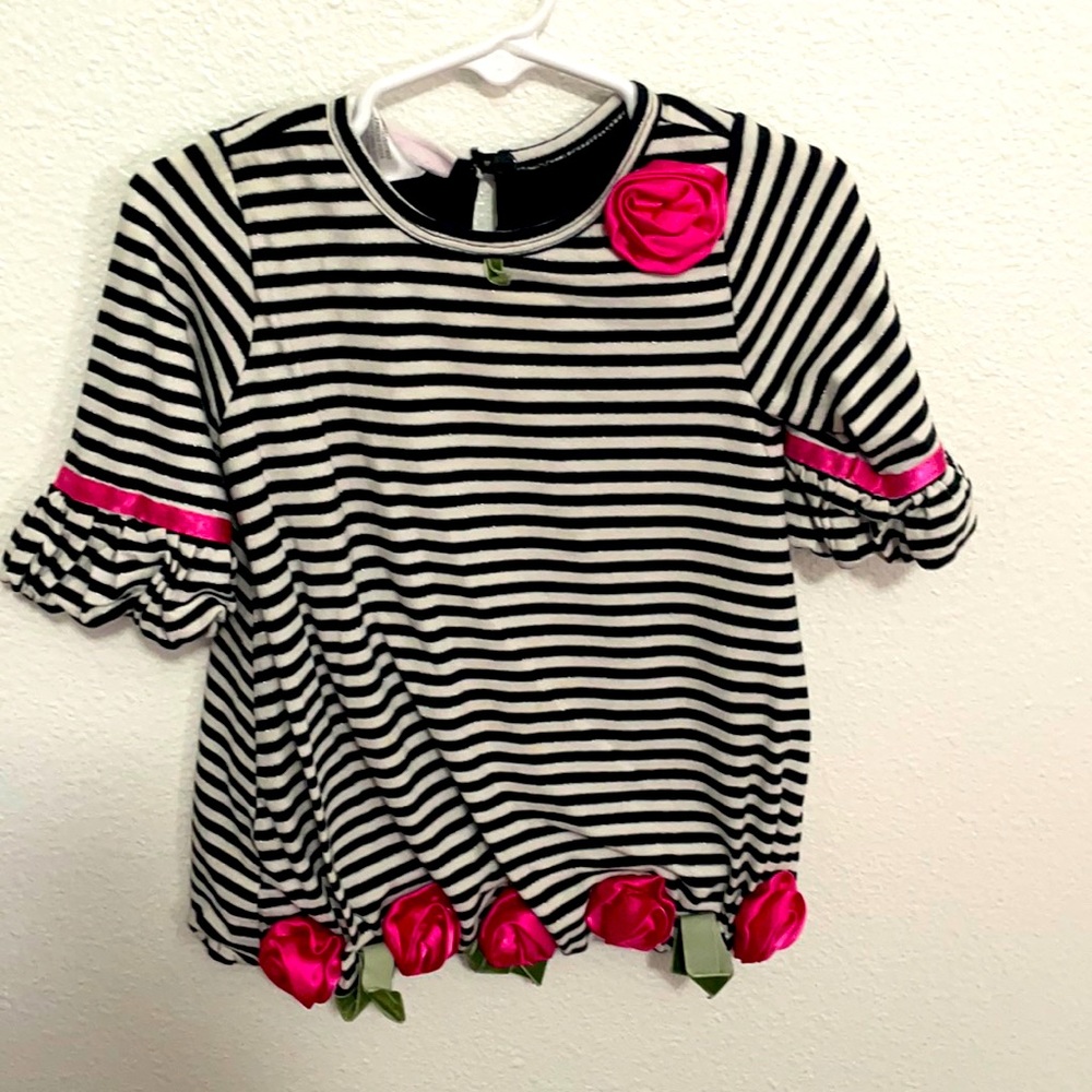 SOLD Stripes and Roses Tunic top size 18m